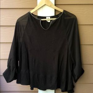 Anthropologie mixed media blouse